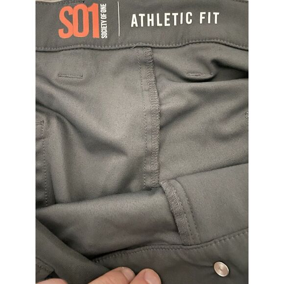 Society Of One Men's Athletic Fit 44x30 Gray‎ Polyester Pants - Picture 8 of 10